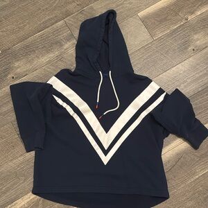 Tory Sport Navy and White Chevron Hoodie Sz S